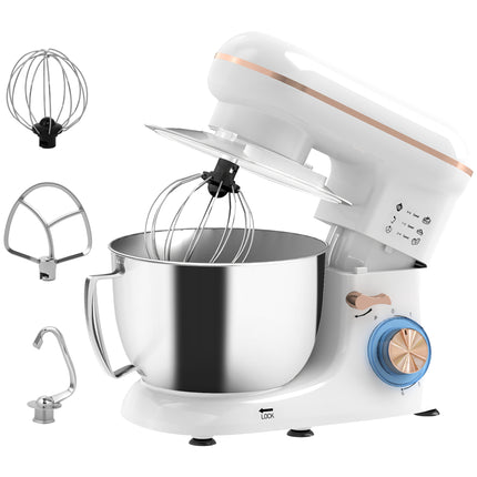 1300W Kitchen Stand Mixer with Accessories 4.5L Bowl - White