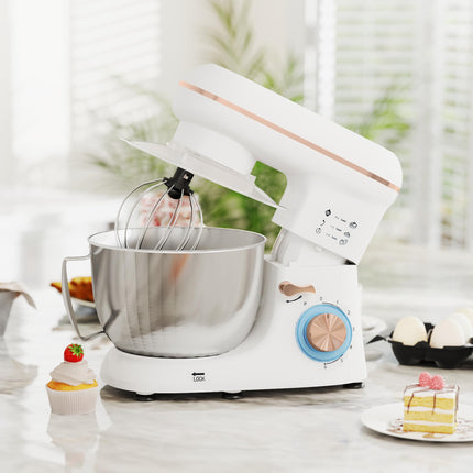 1300W Kitchen Stand Mixer with Accessories 4.5L Bowl - White