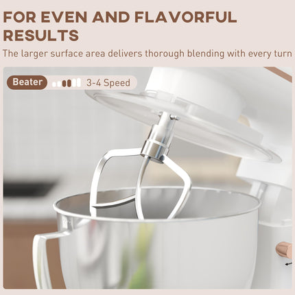 1300W Kitchen Stand Mixer with Accessories 4.5L Bowl - White
