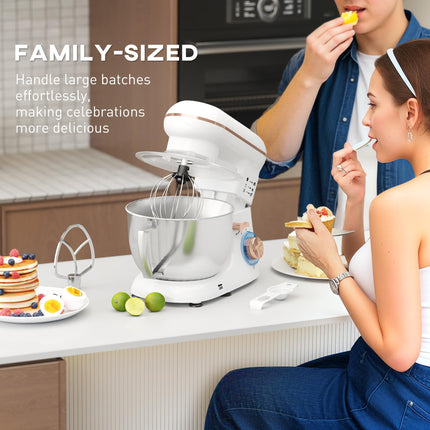 1300W Kitchen Stand Mixer with Accessories 4.5L Bowl - White