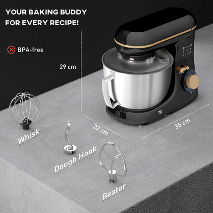 1300W Kitchen Stand Mixer with Accessories 4.5L Bowl - Black