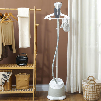1800W Standing Clothes Steamer with Accessories - Grey