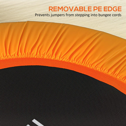 40" Adjustable Handle Fitness Trampoline Rebounder for Indoor Exercise Workout - Orange