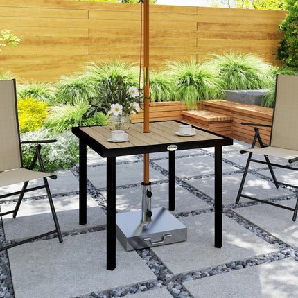 4 Seater Square Garden Dining Table with Parasol Hole 54mm - Brown