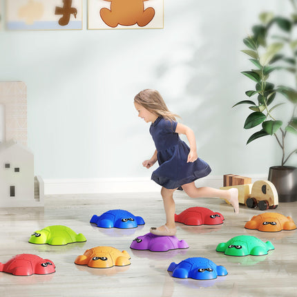 9 PCS Balance Stepping Stones with Non-slip Edges for Kids 3-8 Years - Multicoloured