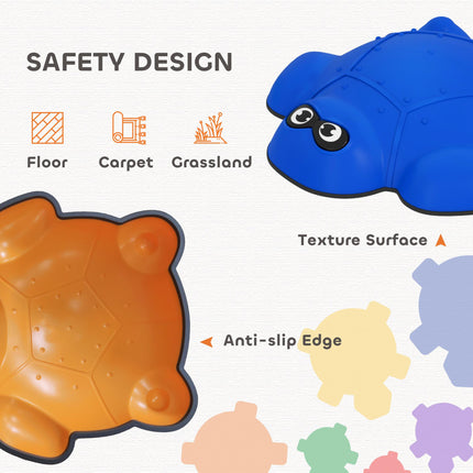 9 PCS Balance Stepping Stones with Non-slip Edges for Kids 3-8 Years - Multicoloured