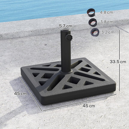 15kg HDPE Garden Parasol Base with Cut-Out Design - Black