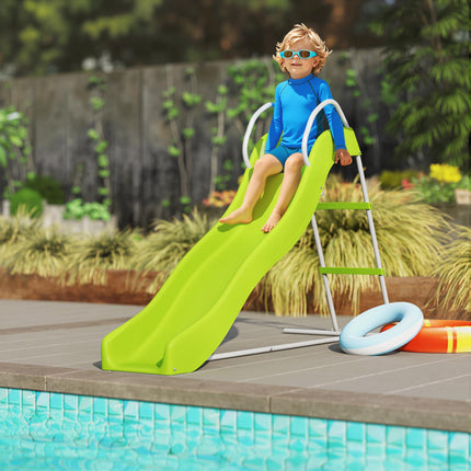 Freestanding Kids Slide with Climbing Ladder for Ages 3-8 Years - Green