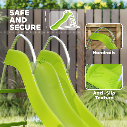 Freestanding Kids Slide with Climbing Ladder for Ages 3-8 Years - Green