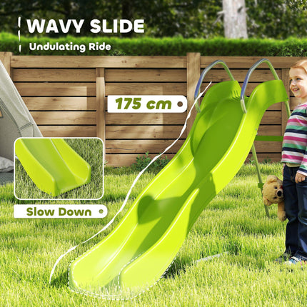 Freestanding Kids Slide with Climbing Ladder for Ages 3-8 Years - Green