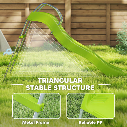 Freestanding Kids Slide with Climbing Ladder for Ages 3-8 Years - Green