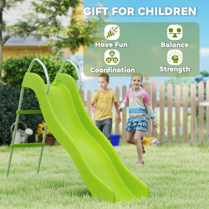 Freestanding Kids Slide with Climbing Ladder for Ages 3-8 Years - Green