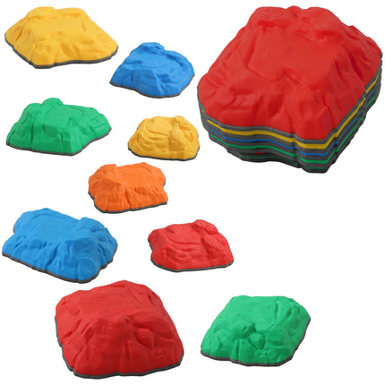 Balance Stepping Stones for Kids Ages 3-8 with Non-Slip Bottom, Indoor Outdoor Obstacle Course - Multicoloured
