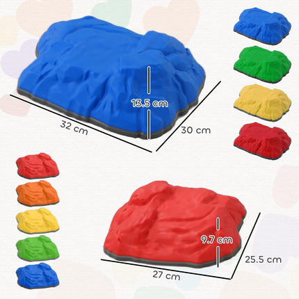 Balance Stepping Stones for Kids Ages 3-8 with Non-Slip Bottom, Indoor Outdoor Obstacle Course - Multicoloured