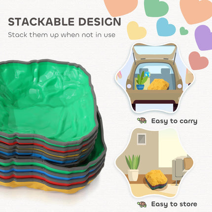 Balance Stepping Stones for Kids Ages 3-8 with Non-Slip Bottom, Indoor Outdoor Obstacle Course - Multicoloured