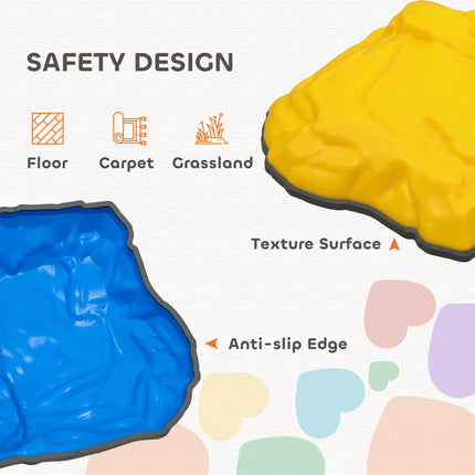 Balance Stepping Stones for Kids Ages 3-8 with Non-Slip Bottom, Indoor Outdoor Obstacle Course - Multicoloured