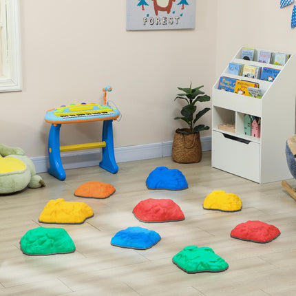 Balance Stepping Stones for Kids Ages 3-8 with Non-Slip Bottom, Indoor Outdoor Obstacle Course - Multicoloured
