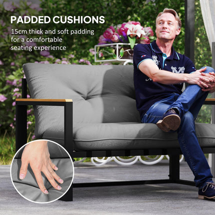 Garden Furniture Set, 4 Piece Indoor Outdoor Conservatory with Loveseat Sofa, Ar