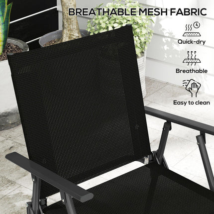 Four-Piece Metal Garden Sofa Set - Black