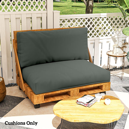 2 Seater Outdoor Pallet Furniture Cushions 20cm Thick UPF20+ 220gsm Fabric - Charcoal Grey