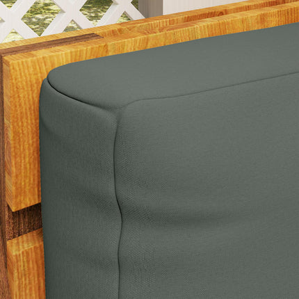 2 Seater Outdoor Pallet Furniture Cushions 20cm Thick UPF20+ 220gsm Fabric - Charcoal Grey