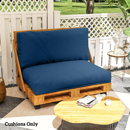 2 Seater Outdoor Pallet Furniture Cushions 20cm Thick UPF20+ 220gsm Fabric - Navy Blue