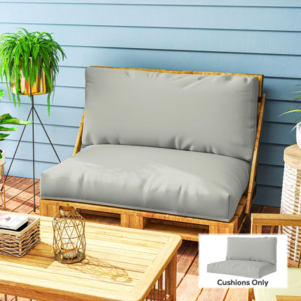 2 Seater Outdoor Pallet Furniture Cushions 20cm Thick UPF20+ 220gsm Fabric - Light Grey