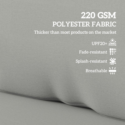 2 Seater Outdoor Pallet Furniture Cushions 20cm Thick UPF20+ 220gsm Fabric - Light Grey