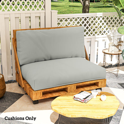 2 Seater Outdoor Pallet Furniture Cushions 20cm Thick UPF20+ 220gsm Fabric - Light Grey