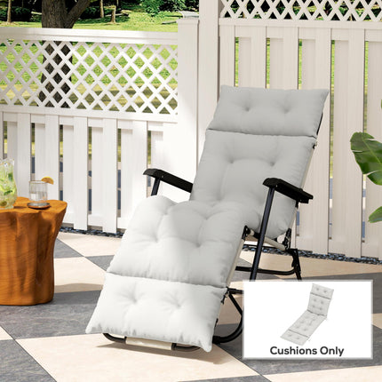 Sun Lounger Cushions Only, 190x56x10cm Garden Lounge Chair Cushions, UPF20+ 220g