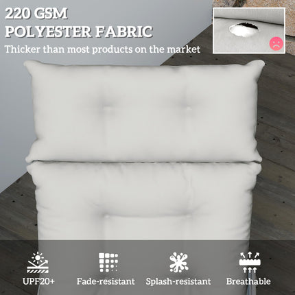 Sun Lounger Cushions Only, 190x56x10cm Garden Lounge Chair Cushions, UPF20+ 220g