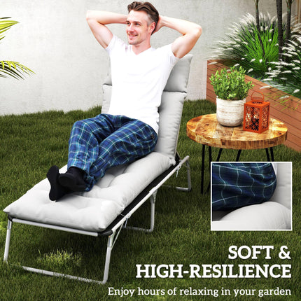 Sun Lounger Cushions Only, 190x56x10cm Garden Lounge Chair Cushions, UPF20+ 220g