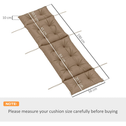 Set of 2 Sun Lounger Cushions with Ties UPF20+ Fabric - Khaki