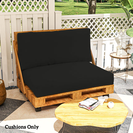 2 Seater Pallet Furniture Cushion Set with UPF20+ Fabric - Black