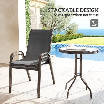 Three-Piece Outdoor Garden Set with Table and Chairs - Grey