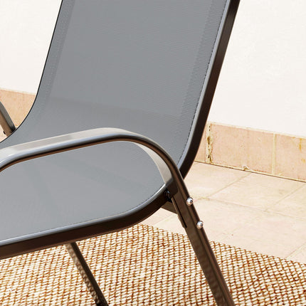 Three-Piece Outdoor Garden Set with Table and Chairs - Grey