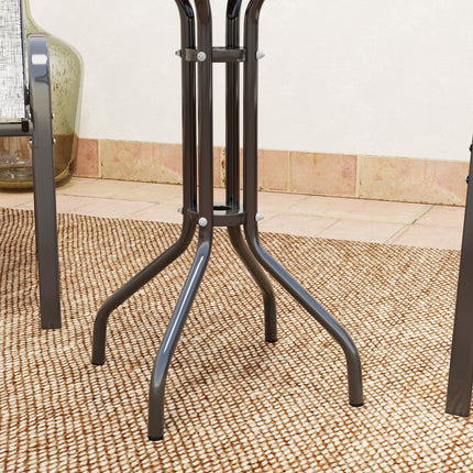 Three-Piece Outdoor Garden Set with Table and Chairs - Grey