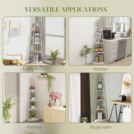 Five-Tier Corner Shelf - White