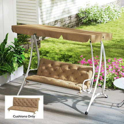 Three-Seater Bench Cushion 150cm with Tie Fastenings - Khaki