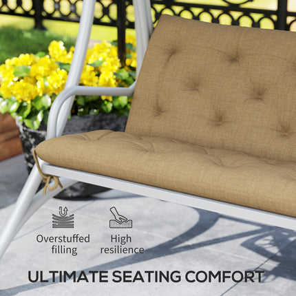 Three-Seater Bench Cushion 150cm with Tie Fastenings - Khaki