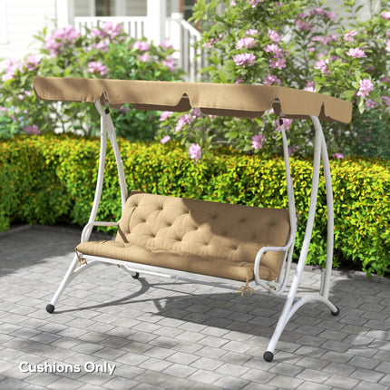 Three-Seater Bench Cushion 150cm with Tie Fastenings - Khaki