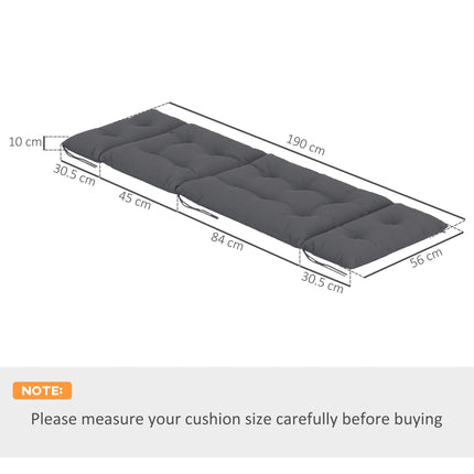 Set of 2 Sun Lounger Cushions 190 x 56 cm - Dark Grey