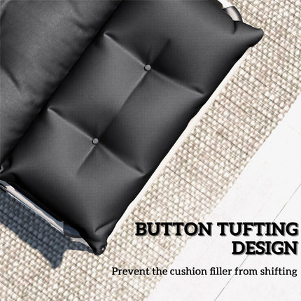 Set of 2 Sun Lounger Cushions 190 x 56 cm - Dark Grey