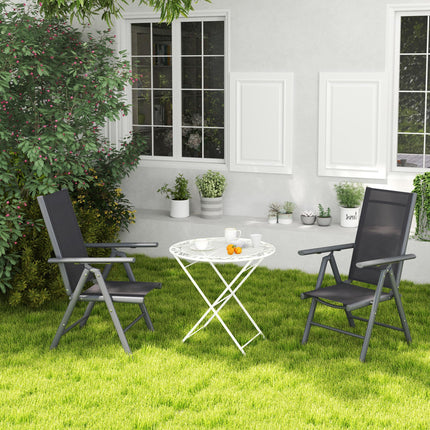 Set of 2 Folding Aluminium Camping Chairs with Breathable Mesh - Dark Grey