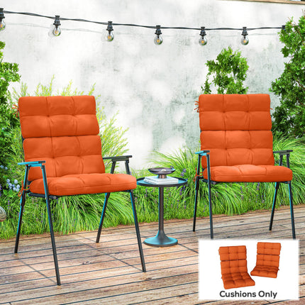 Set of 2 Padded Outdoor Seat and Back Cushions - Orange
