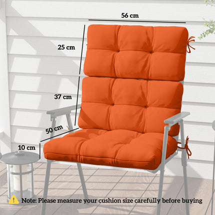 Set of 2 Padded Outdoor Seat and Back Cushions - Orange