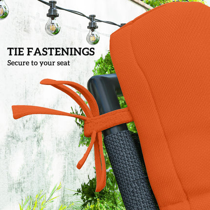 Set of 2 Padded Outdoor Seat and Back Cushions - Orange