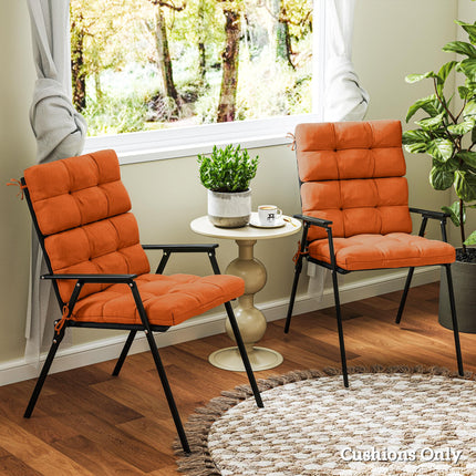 Set of 2 Padded Outdoor Seat and Back Cushions - Orange