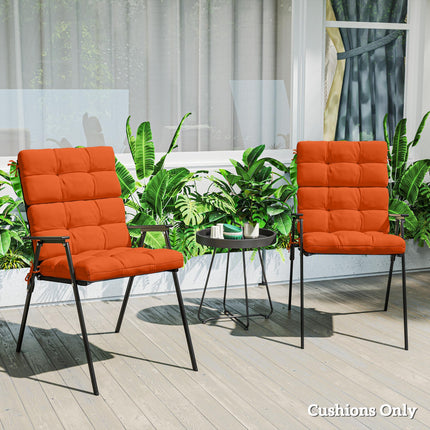 Set of 2 Padded Outdoor Seat and Back Cushions - Orange