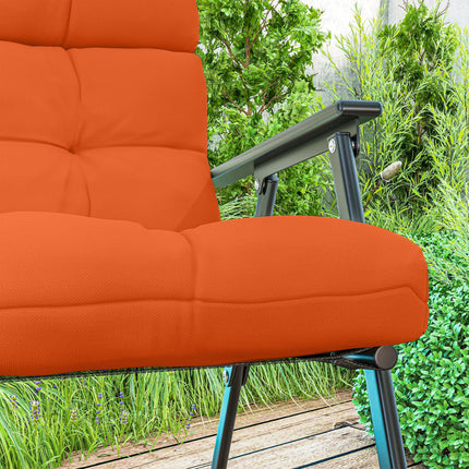 Set of 2 Padded Outdoor Seat and Back Cushions - Orange
